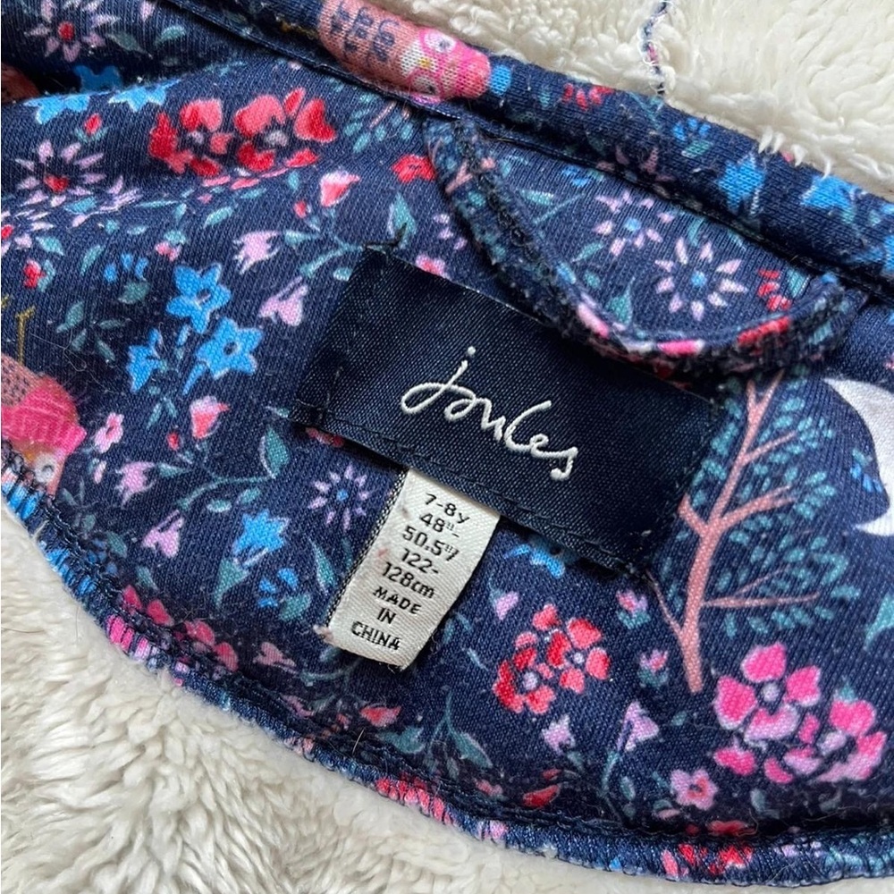 Joules Navy Floral Print Fabric